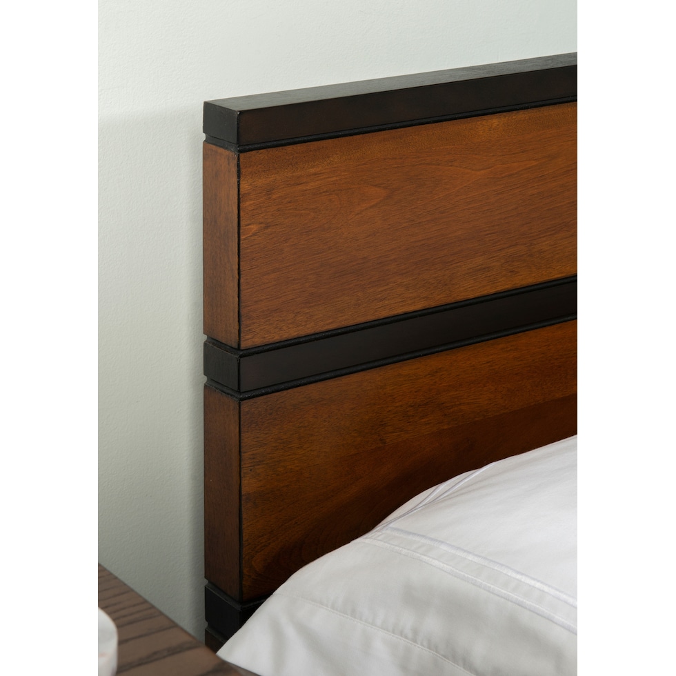 vino dark brown queen bed   