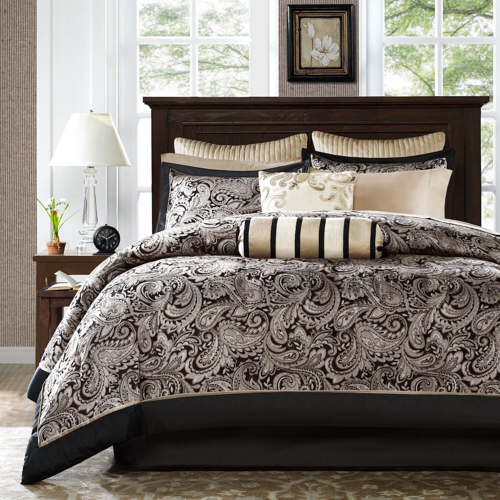 violet black california king bedding set   