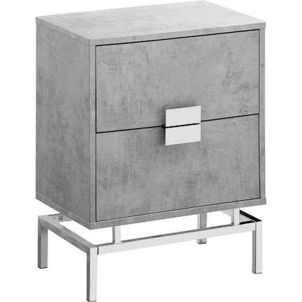 Virgil End Table - Gray/Chrome