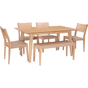 Vittorio Dining Table, 4 Side Chairs and Bench