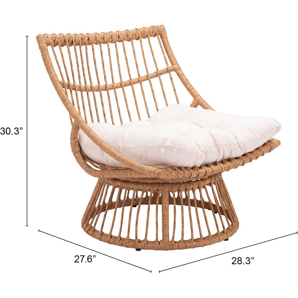 waikiki tan cream outdoor chair   