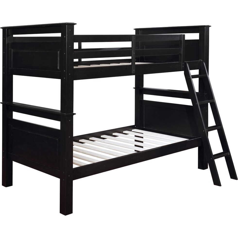 walker black twin over twin bunk bed   