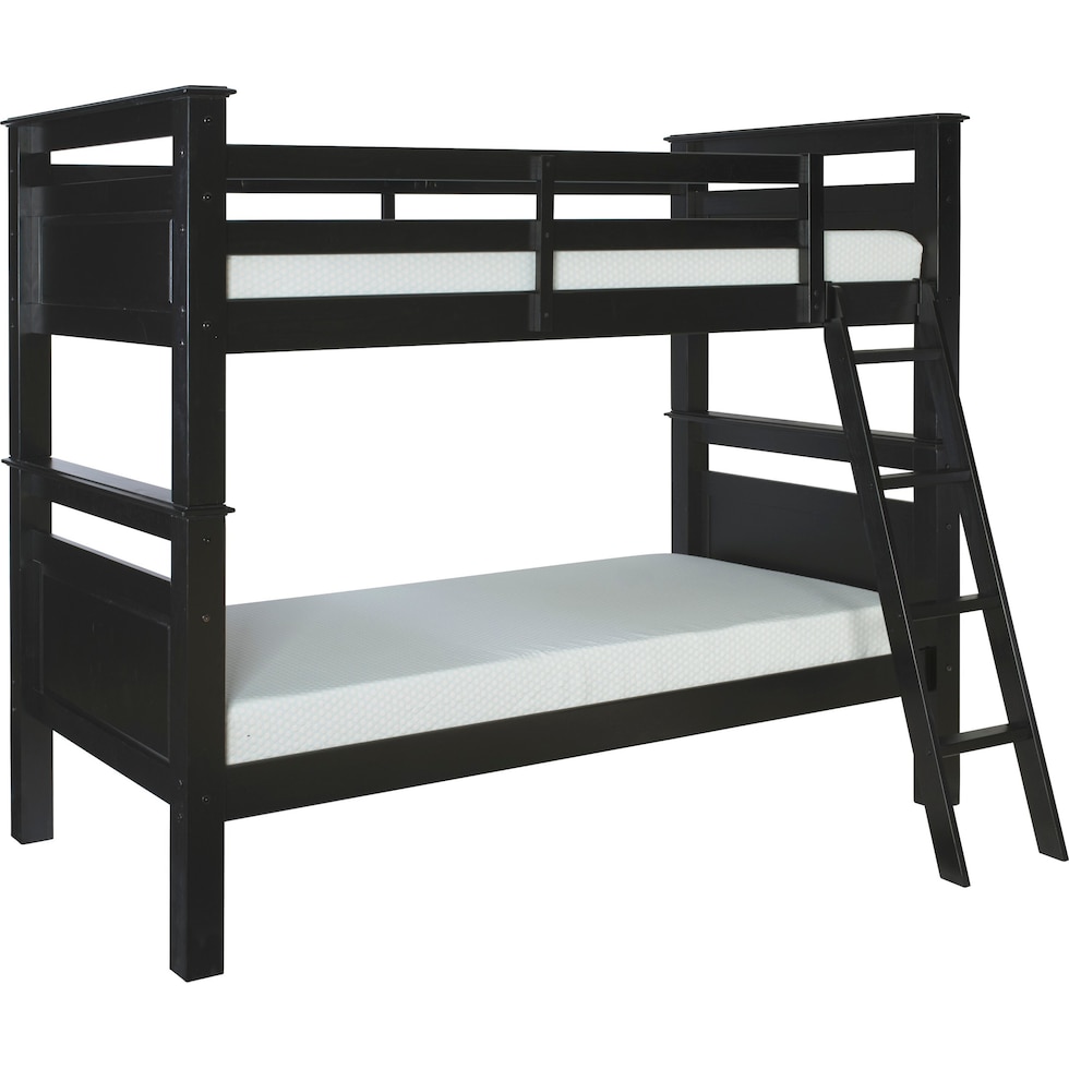 walker black twin over twin bunk bed   