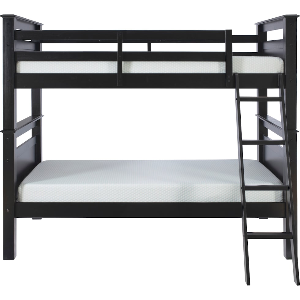 walker black twin over twin bunk bed   