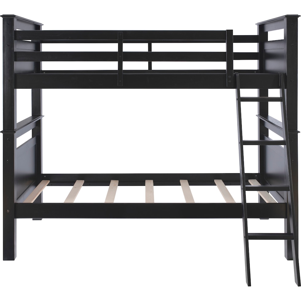 walker black twin over twin bunk bed   