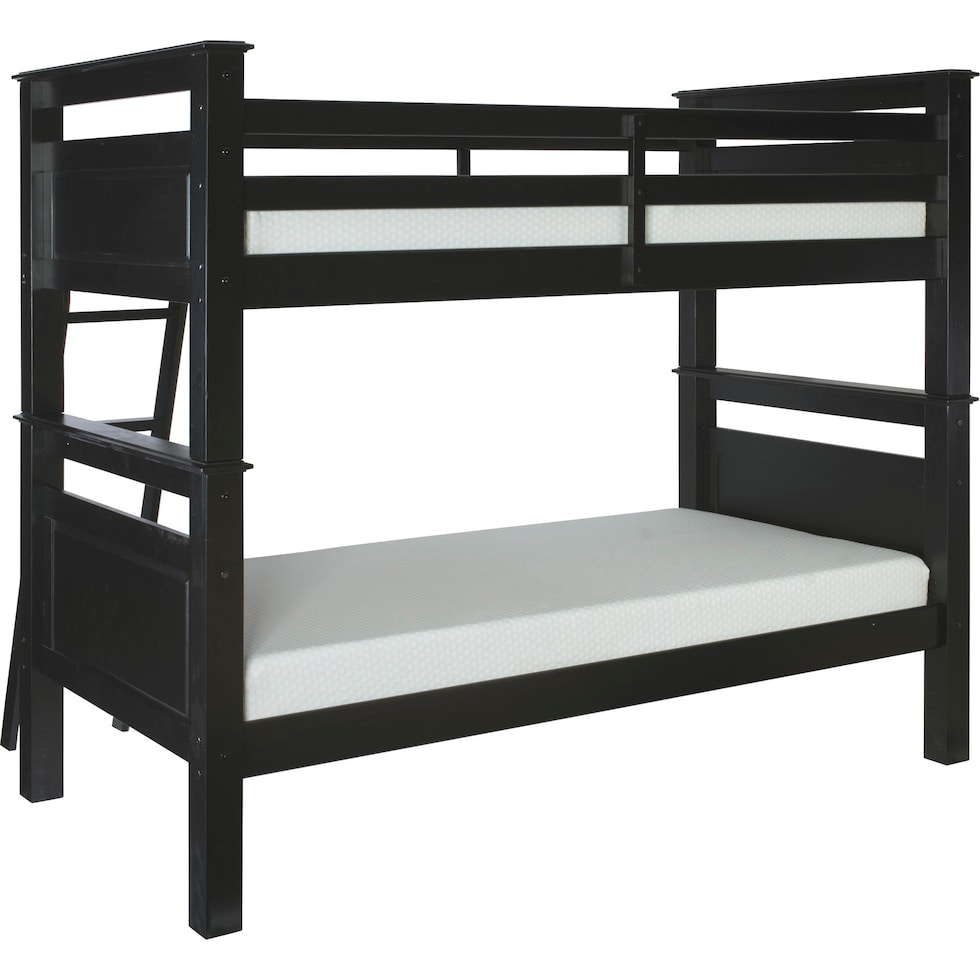 walker black twin over twin bunk bed   