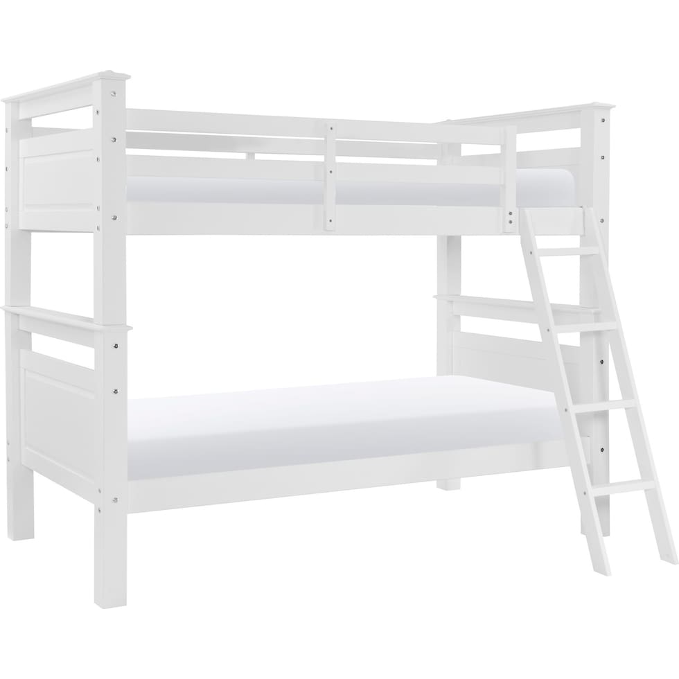 walker white twin over twin bunk bed   