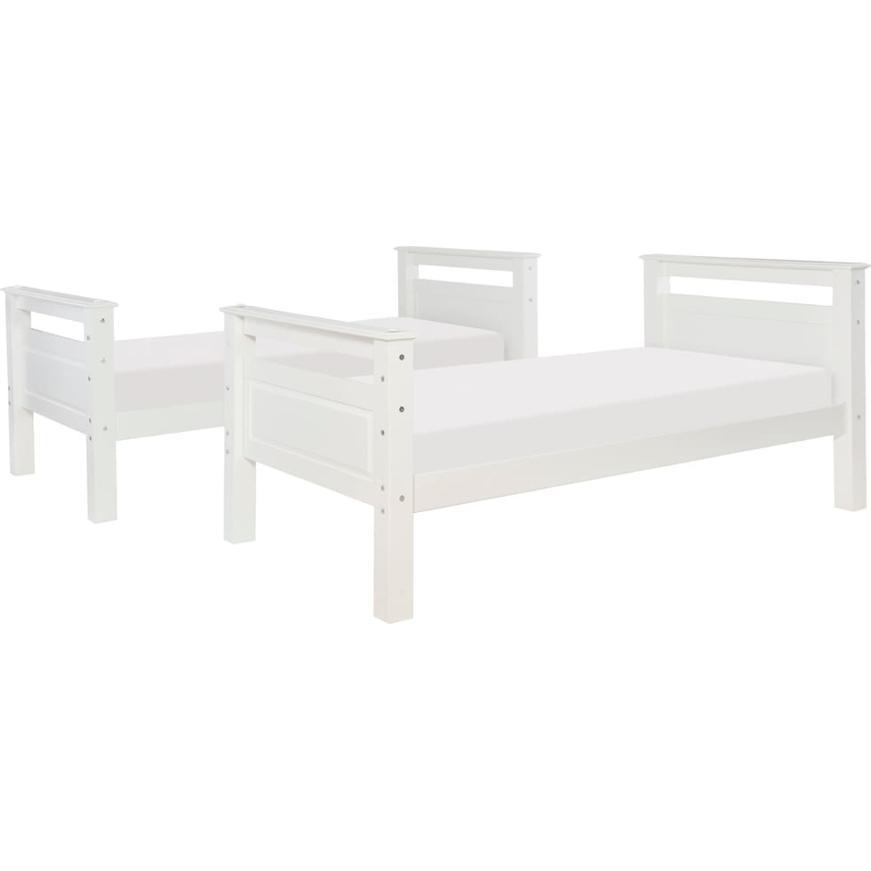 walker white twin over twin bunk bed   