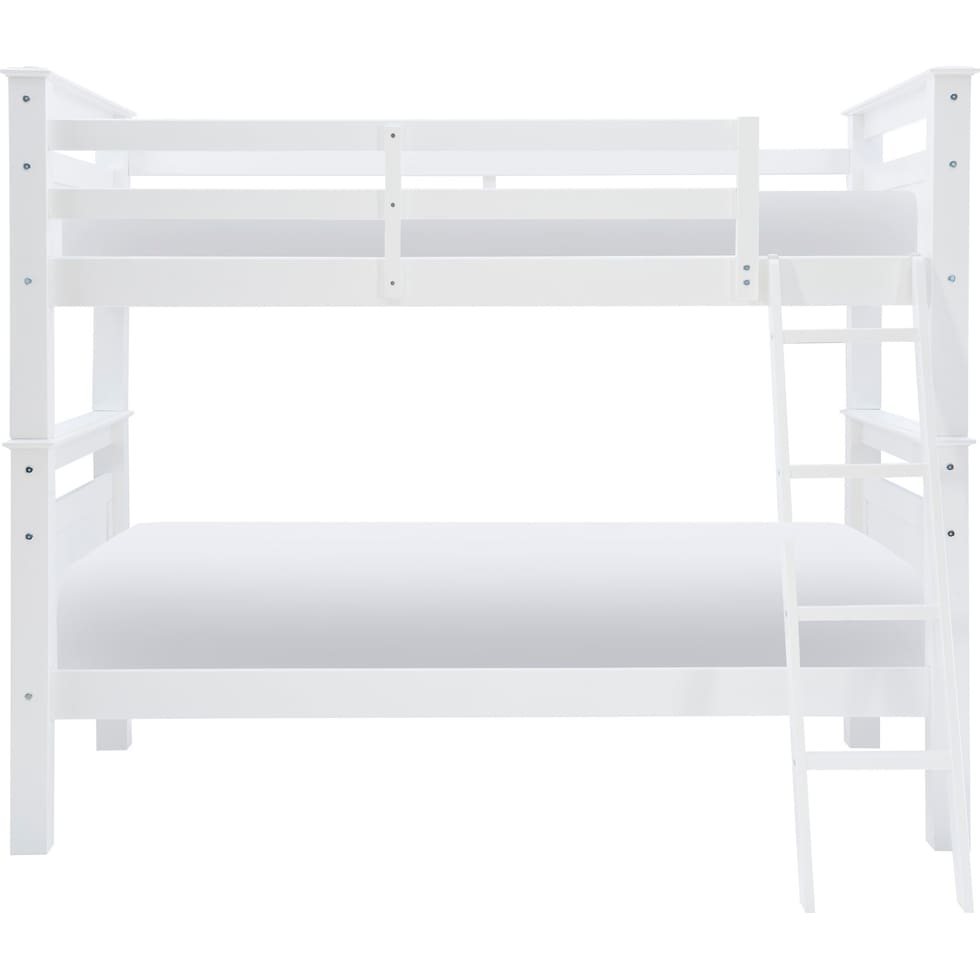 walker white twin over twin bunk bed   
