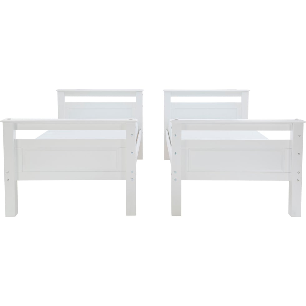 walker white twin over twin bunk bed   
