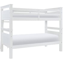 walker white twin over twin bunk bed   