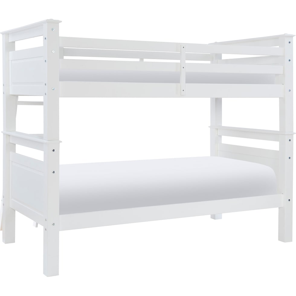 walker white twin over twin bunk bed   