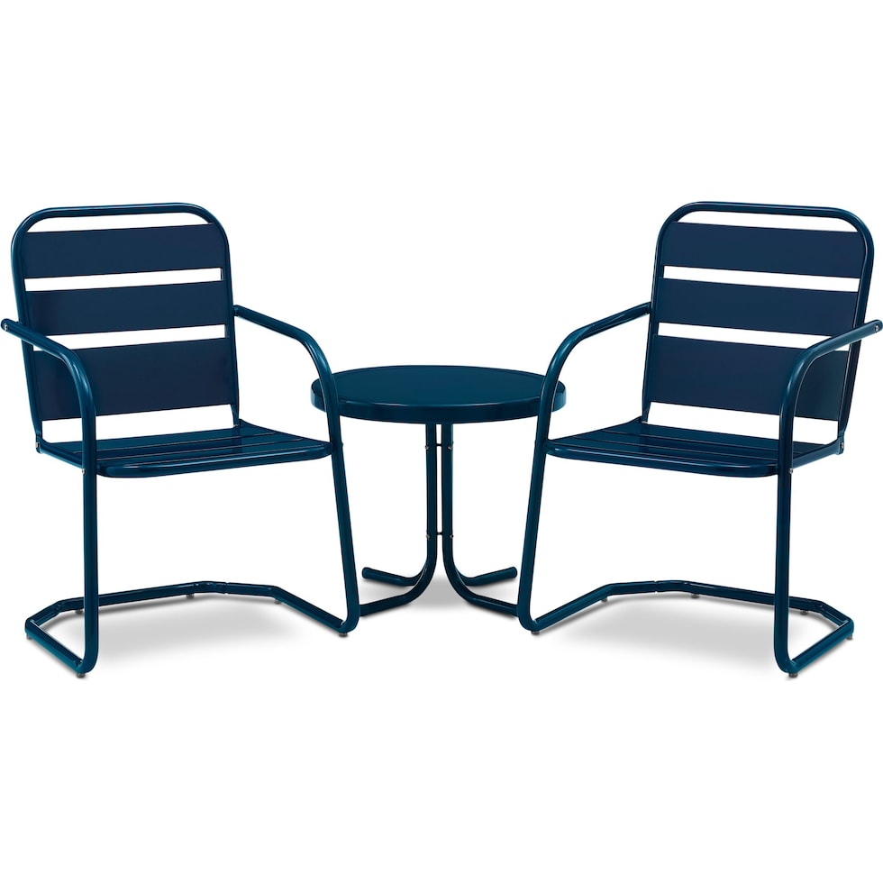 wallace blue outdoor chair set   