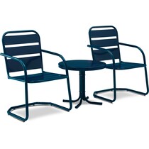 wallace blue outdoor chair set   