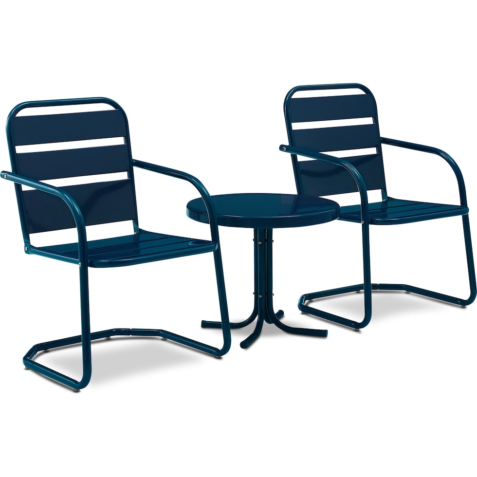 wallace blue outdoor chair set   