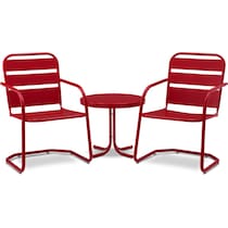 wallace red outdoor chair set   