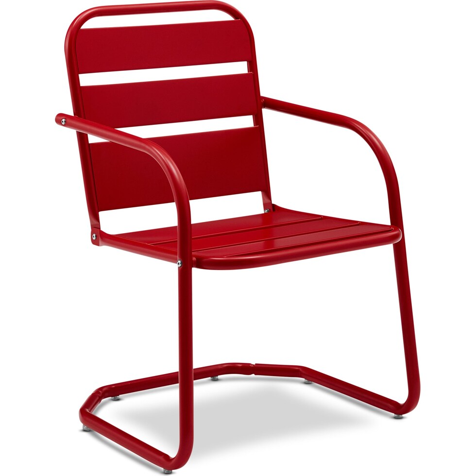 wallace red outdoor chair set   