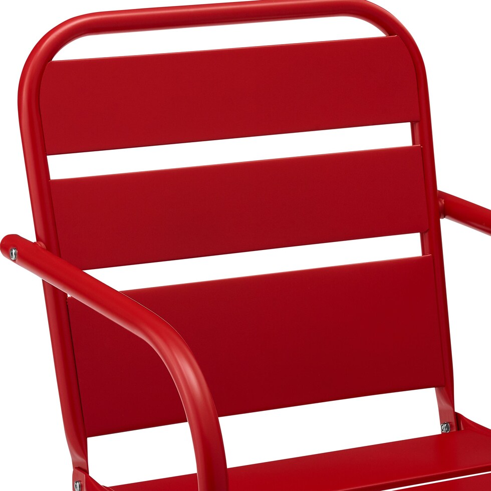 wallace red outdoor chair set   