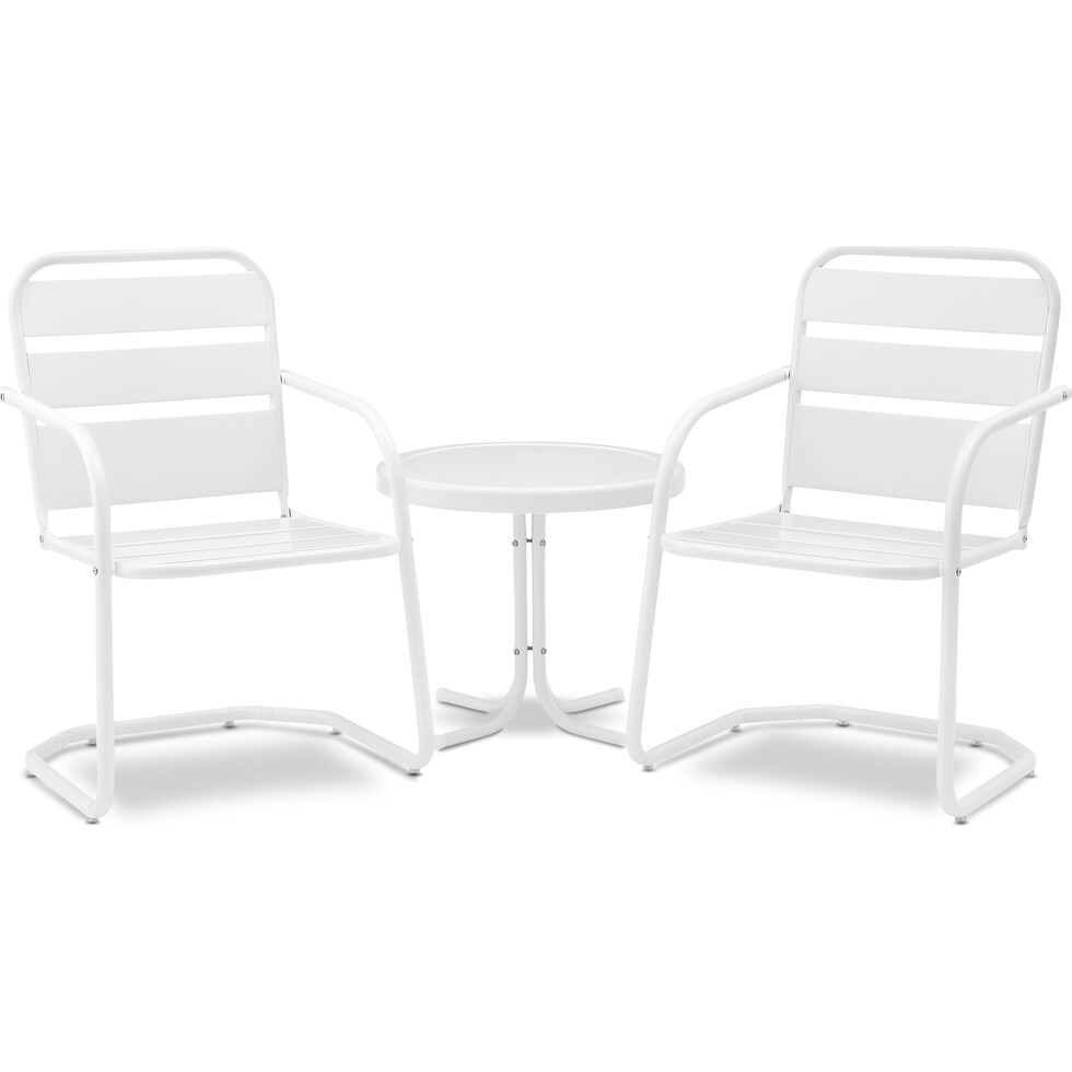 wallace white outdoor chair set   