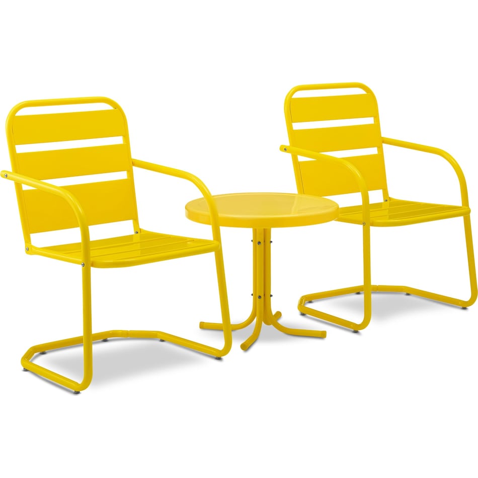 wallace yellow outdoor chair set   