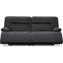 warner gray power reclining sofa   