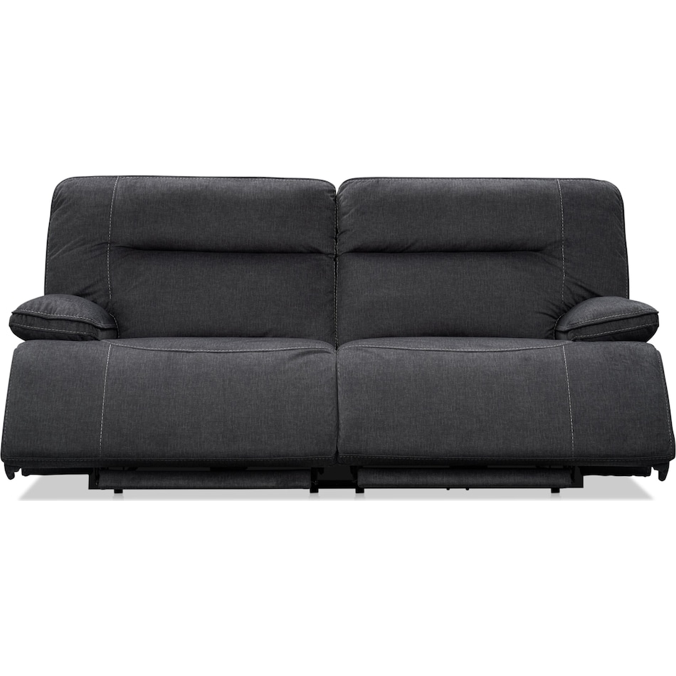warner gray power reclining sofa   