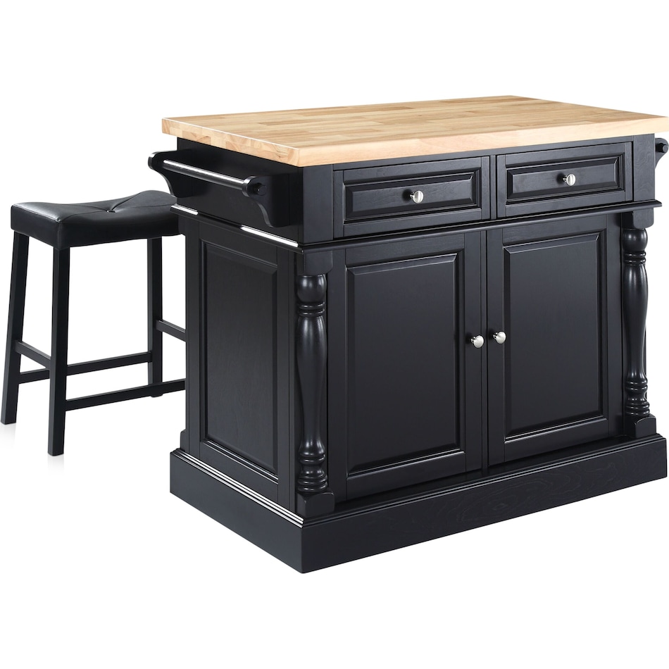 warren black kitchen island   