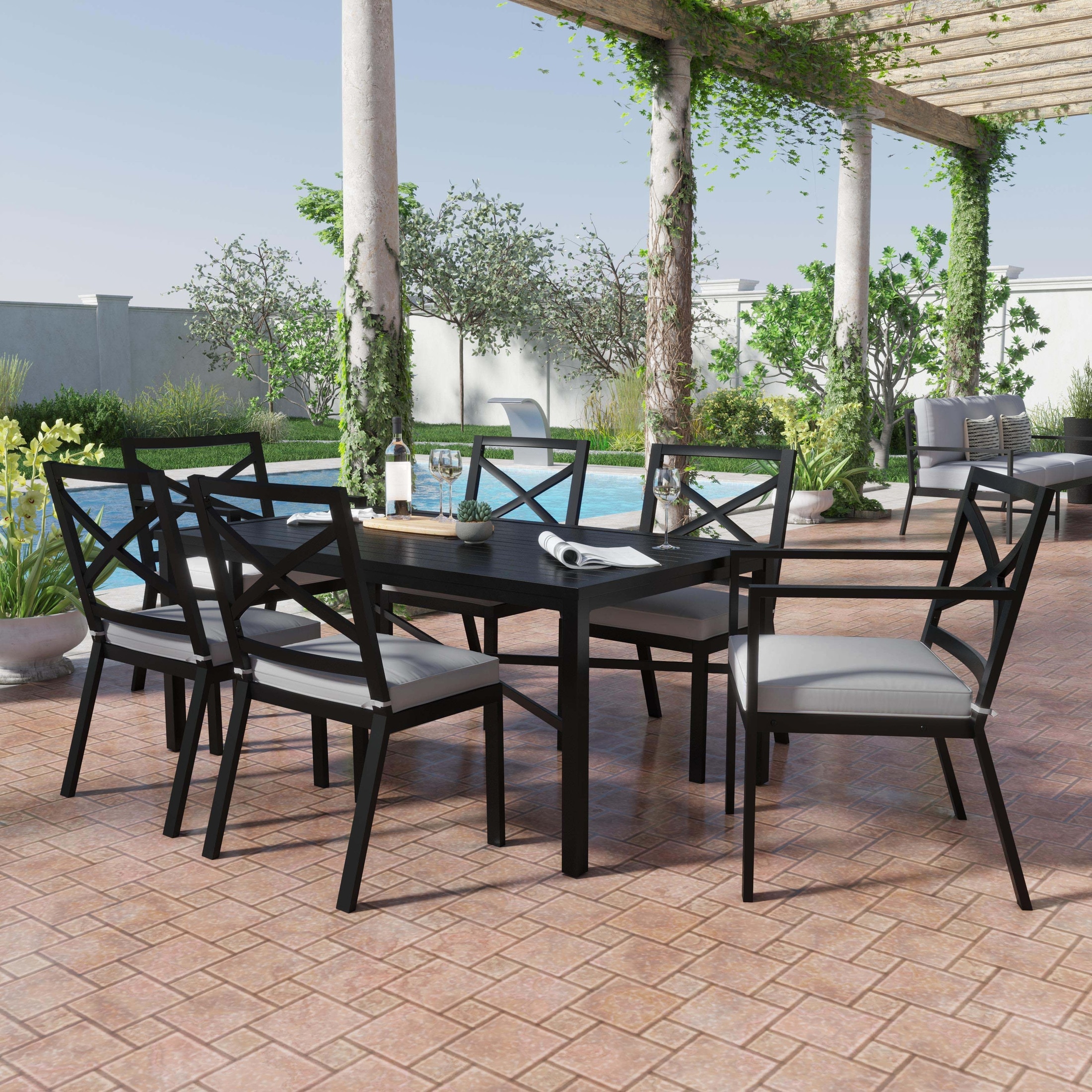 outdoor table with 6 chairs