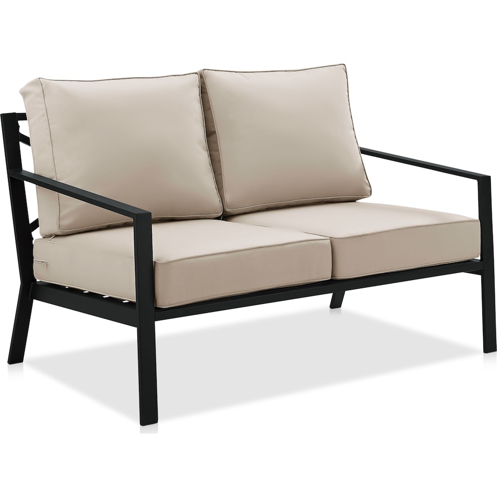 watson black outdoor loveseat set   