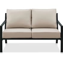 watson black outdoor loveseat set   