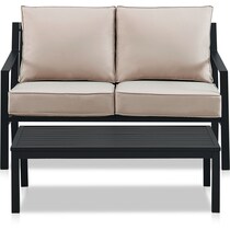 watson light brown outdoor loveseat set   
