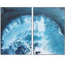 wave art blue wall art   