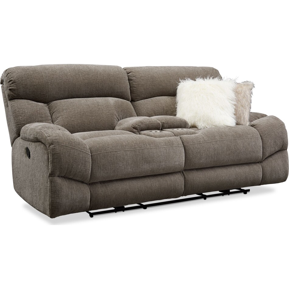 wave collection gray  pc manual reclining living room   