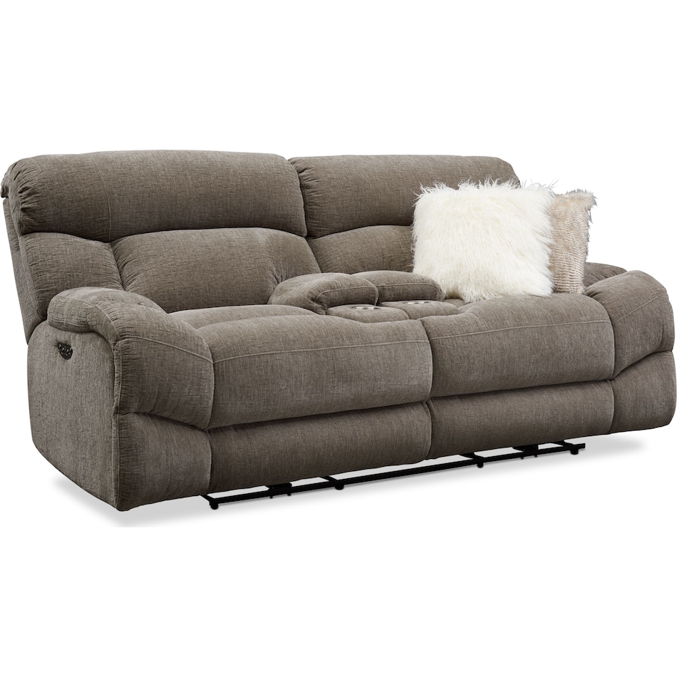 wave collection gray  pc power reclining living room   