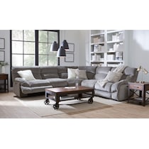 wave collection gray  pc power reclining sectional   