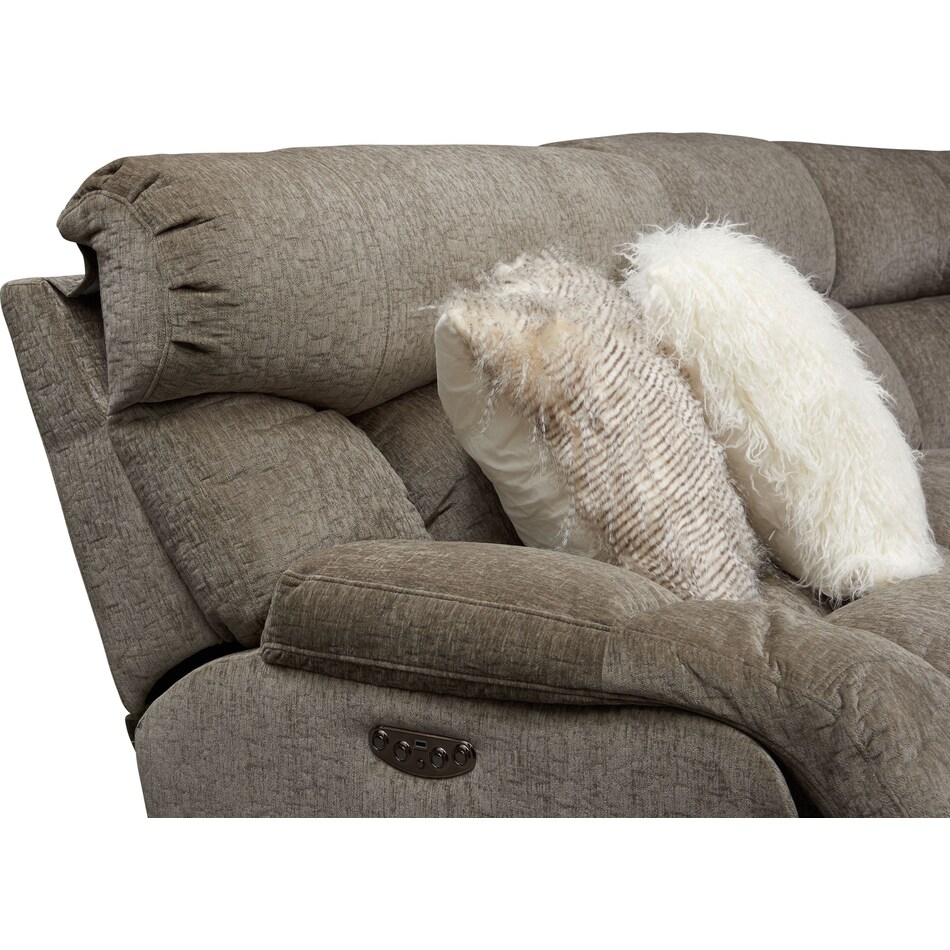 wave collection gray  pc power reclining sectional   