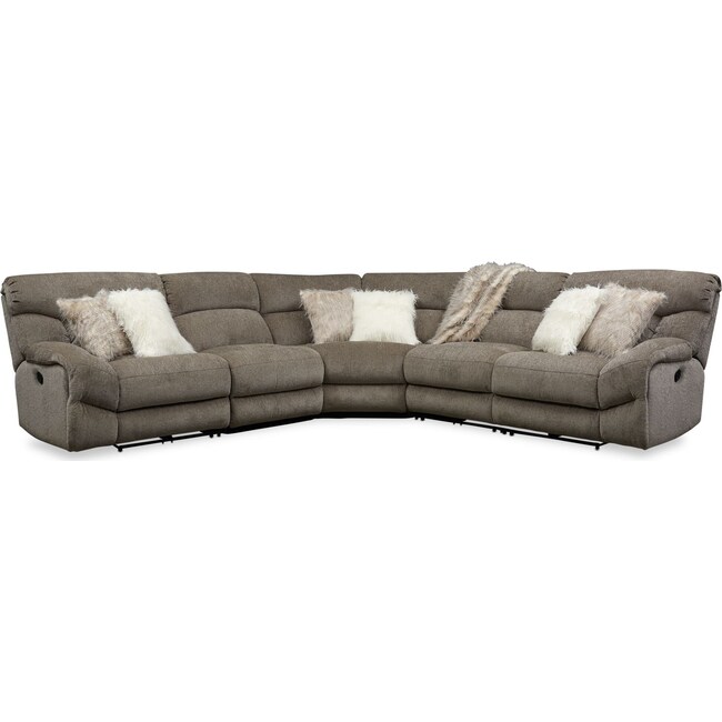 Living Room Furniture - Wave 5-Piece Manual Reclining Sectional with 2 Reclining Seats
