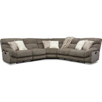 wave collection gray  pc reclining sectional   