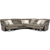 wave collection gray  pc reclining sectional   