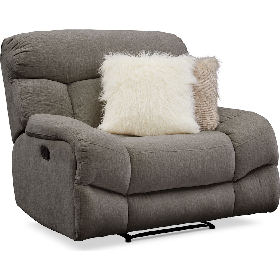 wave collection gray manual recliner   