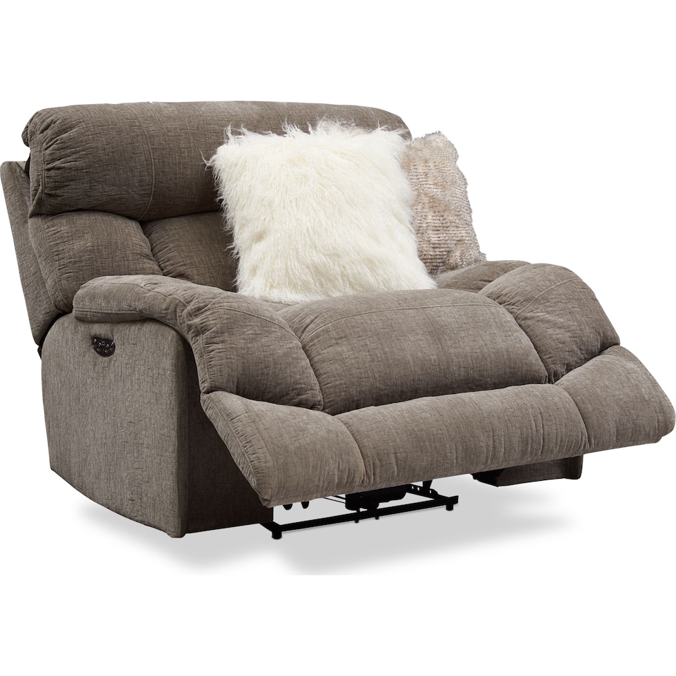 wave collection gray power recliner   