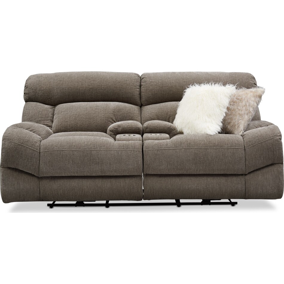 wave collection gray power reclining loveseat   