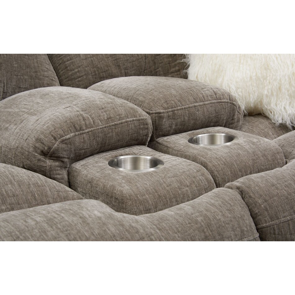 wave collection gray power reclining loveseat   