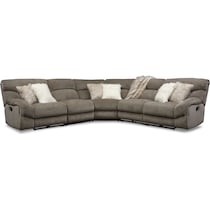 wave collection gray reclining sectional   