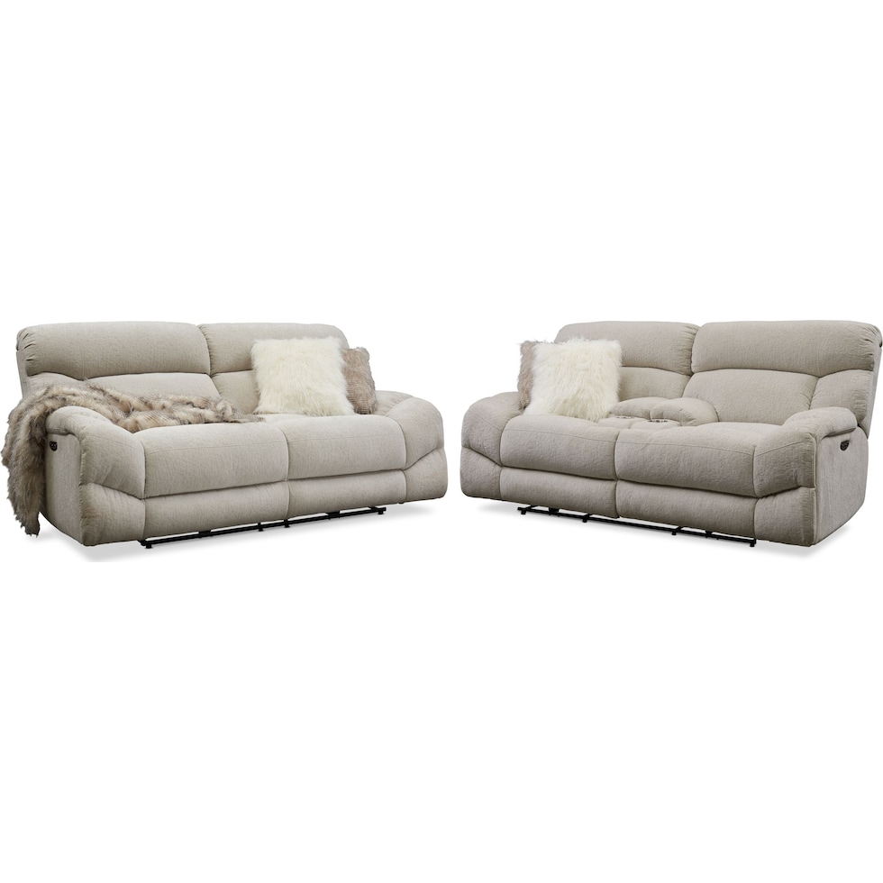 wave collection white  pc power reclining living room   