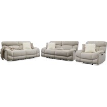 wave collection white  pc power reclining living room   