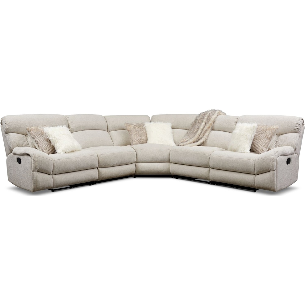 wave collection white  pc reclining sectional   