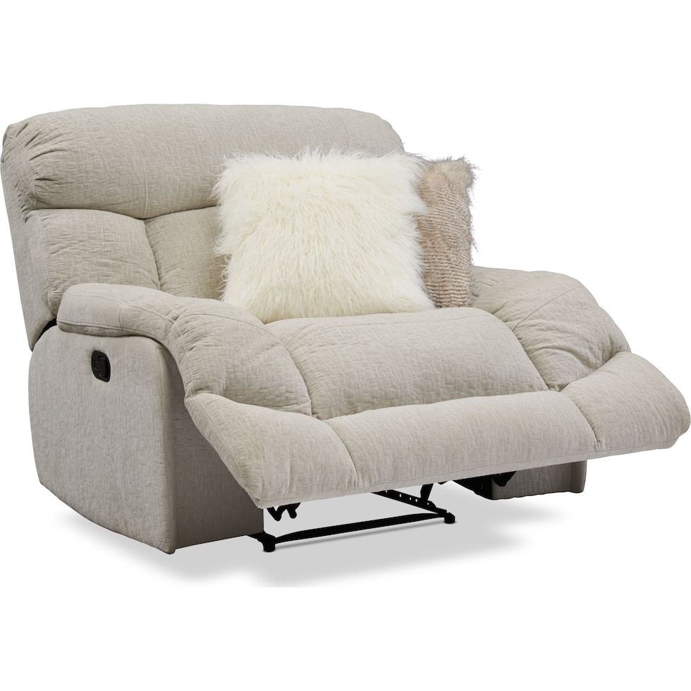 wave collection white manual recliner   