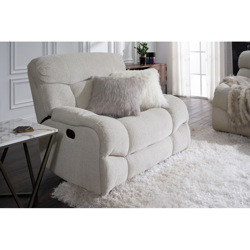 wave collection white manual recliner   