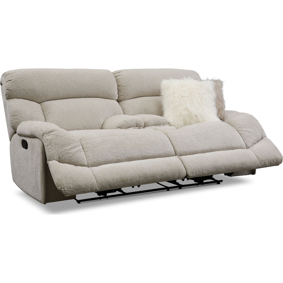 wave collection white manual reclining loveseat   
